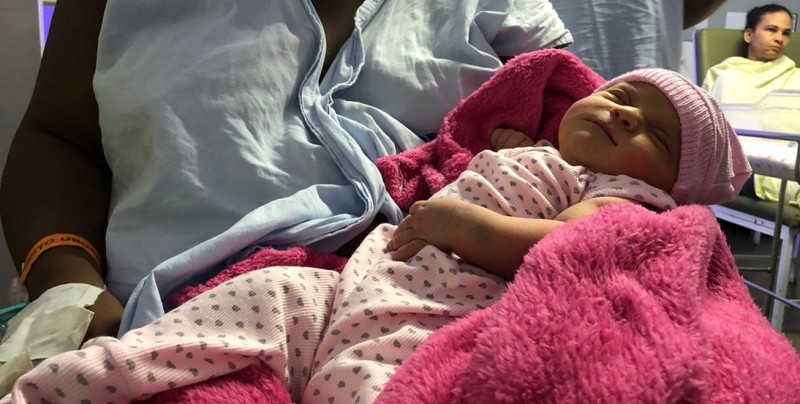 Maria Cecília foi a primeira criança nascida na noite de Natal no Hospital da Mulher