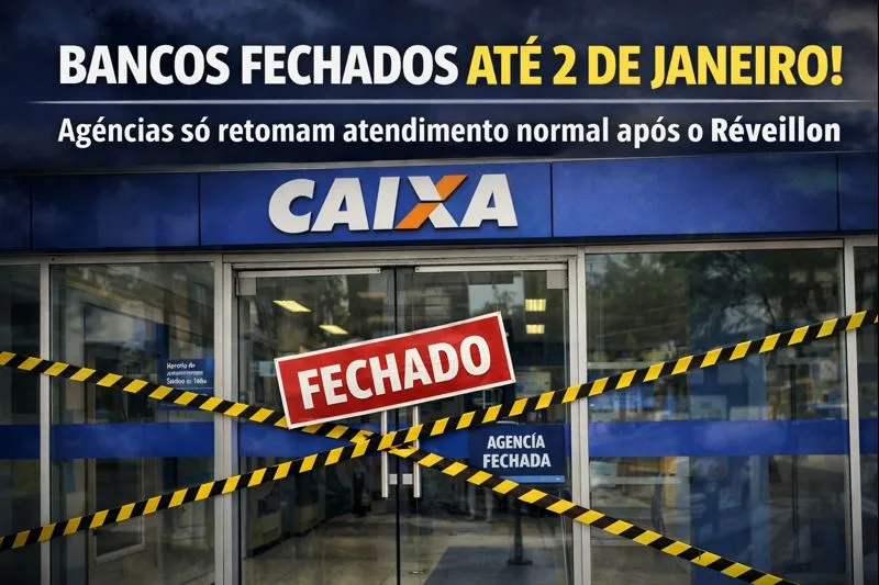 Bancos funcionam até 30 de dezembro e retomam atendimento normal em janeiro
